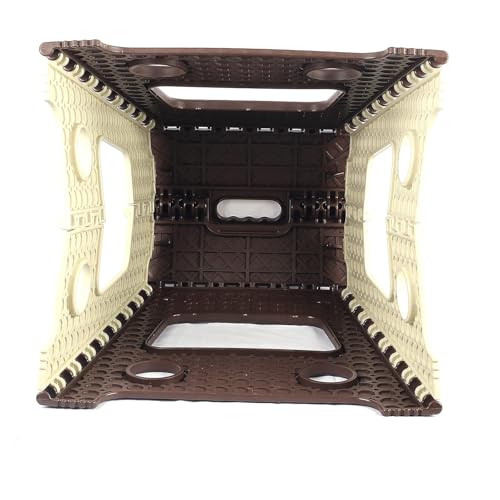 Image of 18 Inch Folding Step Stool,Super Strong Foldable Stool for Adults & Kids, Portable Plastic Step Stool, Non Slip Folding Stools for Kitchen, Bathroom, Bedroom, Office