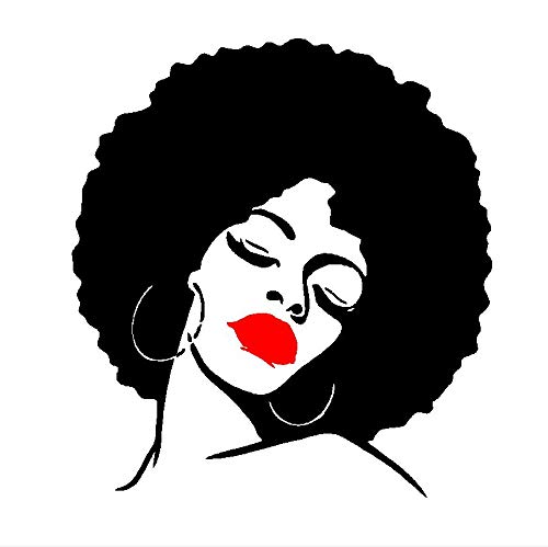 Melissalove Fashion Black Lady Wall Stickers Vinyl Wall Decal Large Wall Sticker Hot Sexy Hair Spa Salon DIY Self-Adhesive Wallpaper SA214 (Red Lips)
