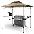 COOSHADE 8'x 5' Grill Gazebo Double Tiered Outdoor BBQ Gazebo Canopy with LED Light (Khaki)