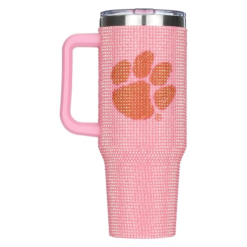 Image of The Memory Company Officially Licensed NCAA - Clemson University 40oz Pink Bling Game Day Tumbler