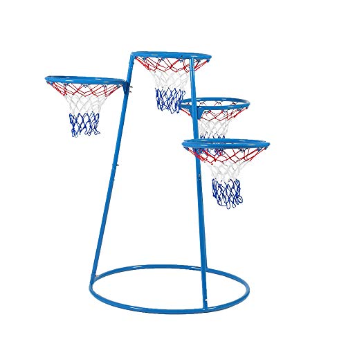 Angeles 4-Rings Basketball Stand with Storage Bag â€“ 48â€ by 36â€ by 54â€ - for Ages 3+ â€“ with 4 Hoops at Varying Heights, Ball Storage Bag - Encourages Active Play, Hand-Eye Coordination â€“ Non-Tip Base
