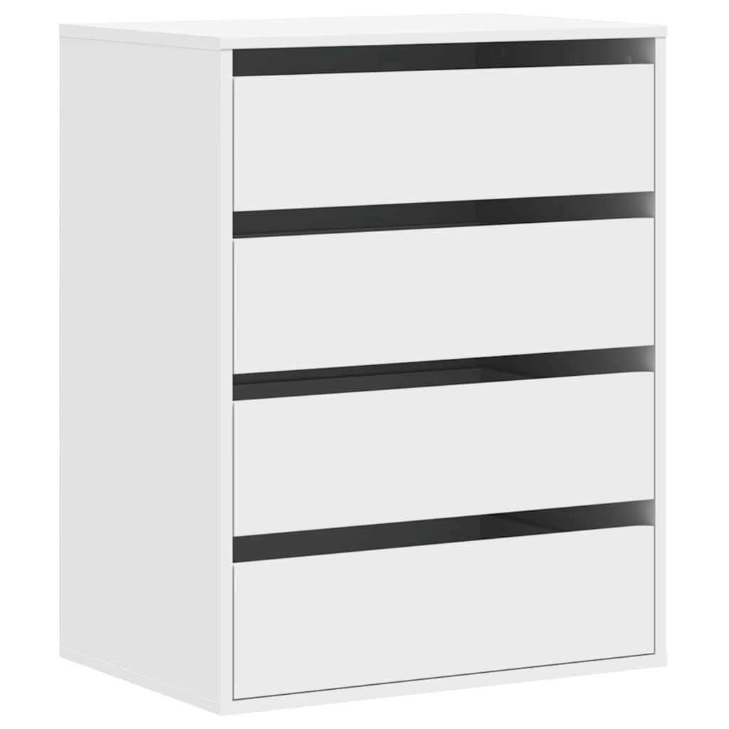 vidaXL Corner Chest of Drawers, Storage Cabinet for Living Room Hallway Office, Sideboard with Drawers, Drawer Cabinet, White Engineered Wood — image 1
