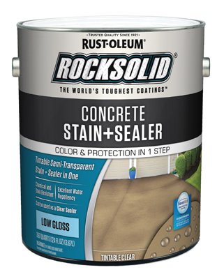 RockSolid Concrete Stain & Sealer, Semi-Transparent, Low-Gloss Tint Base, Gallon