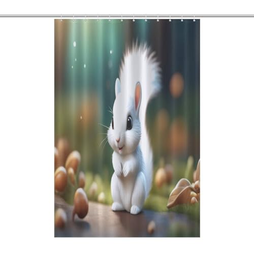 Rideau de douche écureuil mignon en tissu polyester imperméable 122x183cm - 7