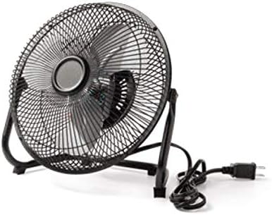 Mainstay 9" Durable Metal High-Velocity Fan with Three-Speed Rotary Switch, Black (1)
