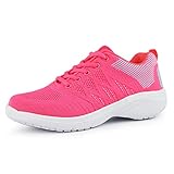 Hawkwell Women's Breathable Non Slip Nursing Food Service Work Shoes,Fuchsia Knit,9 M US