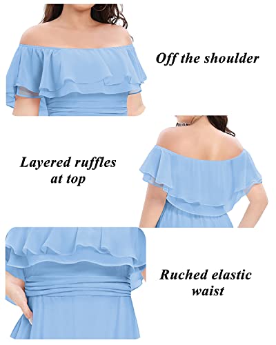 Image of Pinup Fashion Plus Size Formal Bridesmaid Wedding Guest Chiffon Long Dress