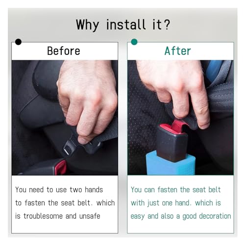 image for Augeny 2PCS Seat Belt Buckle Holder, Silicone Auto Rear Seatbelt Buckl