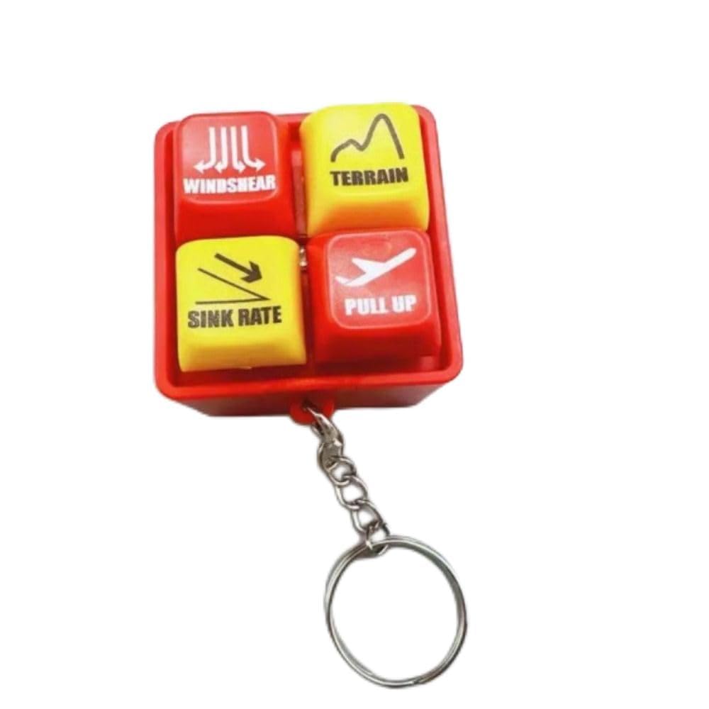Pilot Warning Sound Simulator Keychain - Aviation Emergency Alarm with LED Light,Realistic PWS Fidget Toy for Pilots, Crew & Enthusiasts