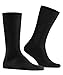 FALKE Men's Airport Socks, Light, Merino Wool Cotton, Crew Length, Classic Formal Socks, Trendy Work Clothing, Black (Black 3000), 11-12, 1 Pair