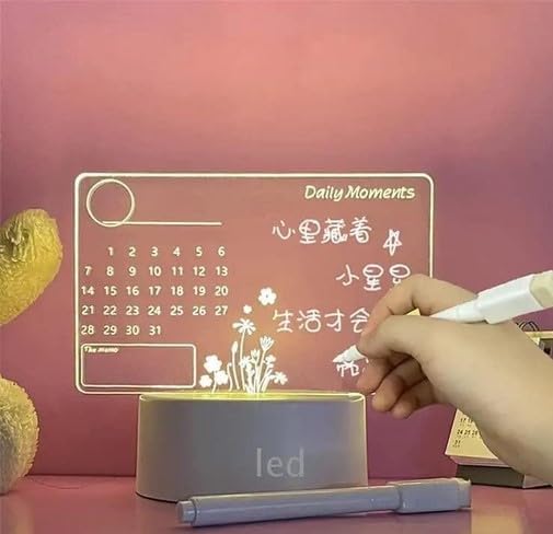 Kreasy 3D Acrylic Decorative Writing Board: LED Message Board with Pen & Light, Rewritable Surface, Stand Included -Ideal for Notes, Calendars, Daily Planning, Gifts, Night Lamp,Office Home (B0CZ18LYJF) Amazon Price History, Amazon Price Tracker