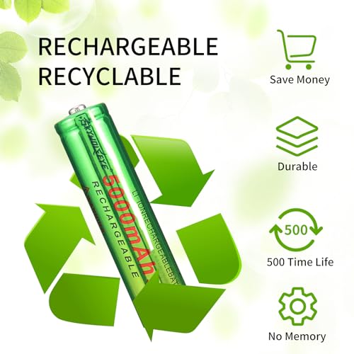 Generic 2 Pack 18650 Rechargeable BatterY 5000MAH WITh 18650 Battery Charger,Universal Charger Single Slot For 3.7V Rechargeable Batteries 21700 14500 10440 thumb #3