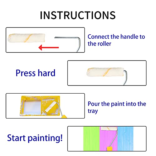 Yisscen 6 pezzi Kit rullo per pittura, 4 Pollici