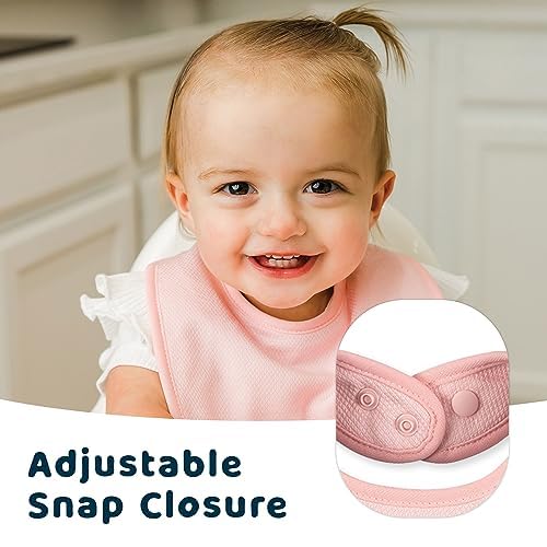 Miniatura 4 de Tiny Twinkle Paquete de 8 Baberos para Bebés para Babeo y Dentición Baberos Impermeables y Absorbentes para Bebé Niña y Niño, Juego de Baberos para