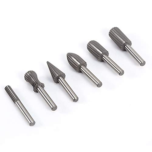 Set de 6 fresas rotativas de acero rápido 1/4 pulg miniatura 2