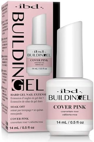 IBD Builder Gel, Cover Pink - Hard Gels Nail Extension for Strength & Length, Soak Off LED/UV for Natural Overlay & Tip Application, 0.5 oz, 1 Pack