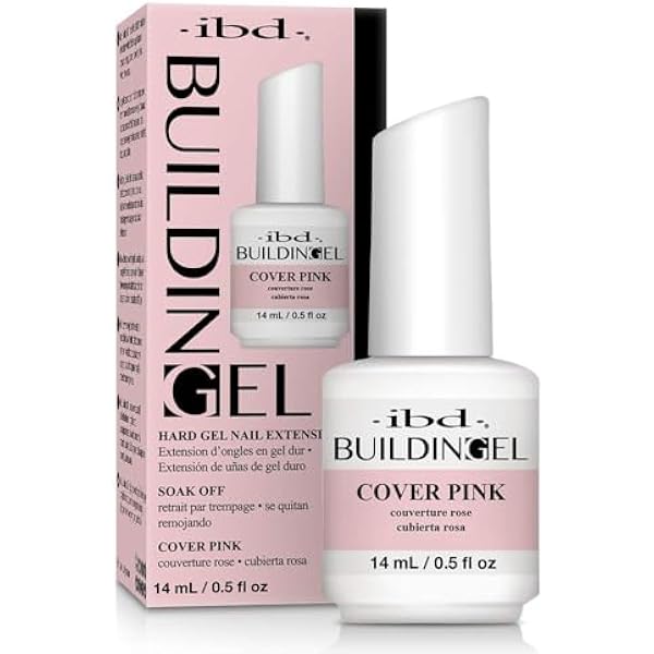 IBD Żel budujący Cover Pink, 1 opakowanie (14 ml) - MADE IN USA - Żel budujący LED/UV 2 w 1 do przedłużania paznokci
