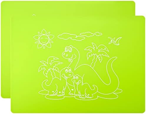 Silicone Placemats for Kids,2pcs Table Mat,Non Slip, Heat Resistant,Dishwasher Safe,40 x 30 cm Black