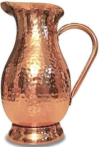 Classic Mules Pure Copper Pitcher - Extra Large 70 oz - Hammered Copper Water Jug for Ayurveda Health - No Inner Liner