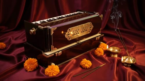 Image of Harmonium 2 Line Reed (Bass + Male) 42 Keys Folding Portable Harmonium With Coupler And High Sound Quality Multicolor