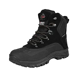 NORTIV 8 Botas de Hombre Trekking de Nieve Inviern...: Material impermeable: Estas botas de nieve para hombre presentan una elaboración impermeable, son contra viento y están acabadas con una punta sintética anticolisión. 200 g de aislante: El material aislante 3M de alta calidad mantiene tus pies calien...