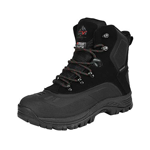 NORTIV 8 Men’s Insulated Waterproof Construction Hiking Winter Snow Boots