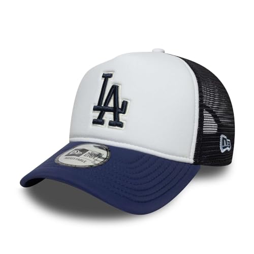 New Era Gorra de camionero 9FORTY de Los Angeles Dodgers para hombre, color azul marino, OSFM, azul marino, Talla única