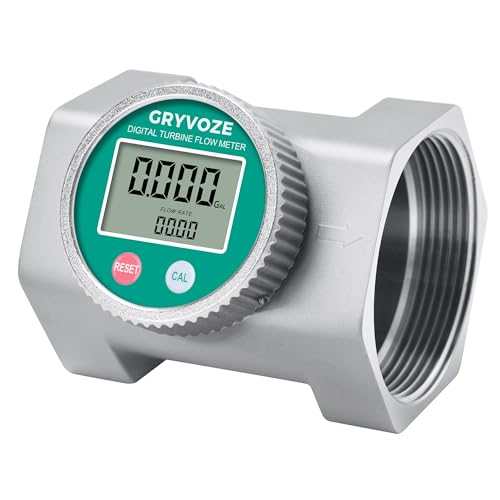 Waterproof 3 Inch Water Flow Meter, 16-343 GPM Digital NPT Flowmeter with EMI Protection for Diesel, Gasoline, Pool, Hydrant, Fire Truck and Oil Tanker, ±1% Accuracy