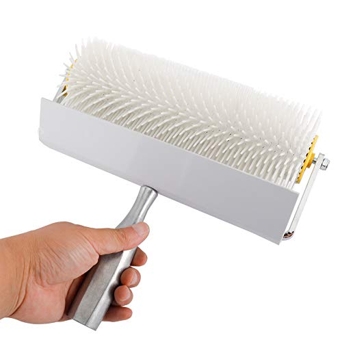 RealPlus Rolo de ponta de 250 mm, rolo composto de piso, rolo de aeração pontiagudo, rolo autonivela