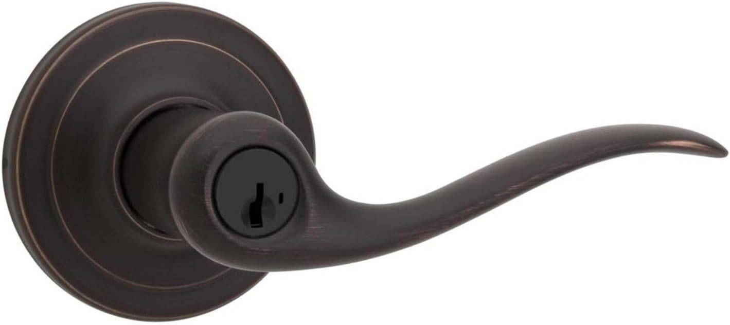 Kwikset 740TNL-S Tustin Keyed Entry Door Leverset with Smart Key from The Signature Series - Venetian Bronze