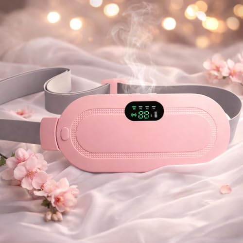 Image of Period Cramp Relief Heating Pad Pain Device With 4 Massage Modes For Menstrual Pain And Belly Or Back Pain Relief, LED Display, Comfortable Belt, Multicolor