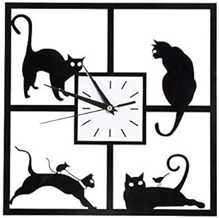Amazon Fr Chat Noir Horloge Murale