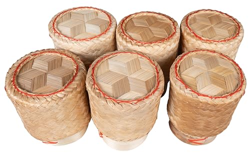 CCcollections Sticky Rice Bamboo Baskets | Traditional Handmade Sticky Rice Basket | Premium Bamboo Rice Steamer for Home & Restaurant