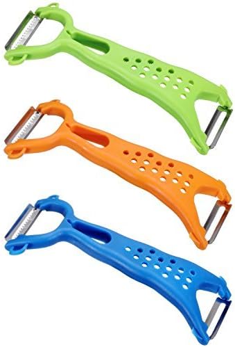 Wasson CLAS Vegetable Dual Y Fruit Apple Potato Orange Carrot Veggie Julienne Slicer Sharp Stainless Steel Serrated Blade Peeler Classic Zester Tool 3 Sets Green O