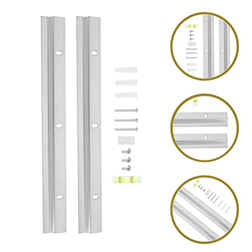 Image of Housoutil 2sets French Cleat Interlocking Bracket Kit for Hanging Mirrors and Picture Frames Metal Hardware for Easy Installation and Secure Wall Mounting