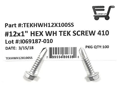 #12x1 Tornillo autoperforante hexagonal acero inoxidable 100 pcs miniatura 2