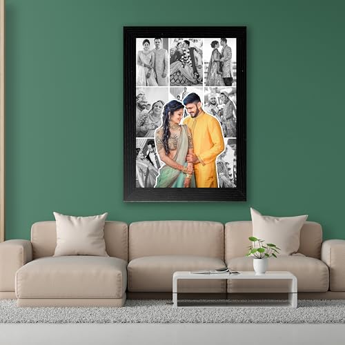 Image of Shrikant Art Personalized Wedding Photo Frame Collage | Custom Couple Photo Frame | Anniversary Frame for Husband Wife | Romantic Wall Decor Frame