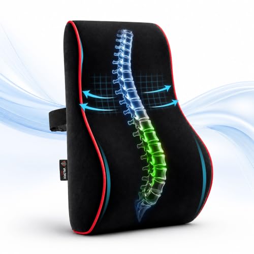 Image of Premium Memory Foam Lumbar Support Pillow by ValorX USA | Orthopedic Coccyx Cushion Waist Support Pillow with Washable Cover