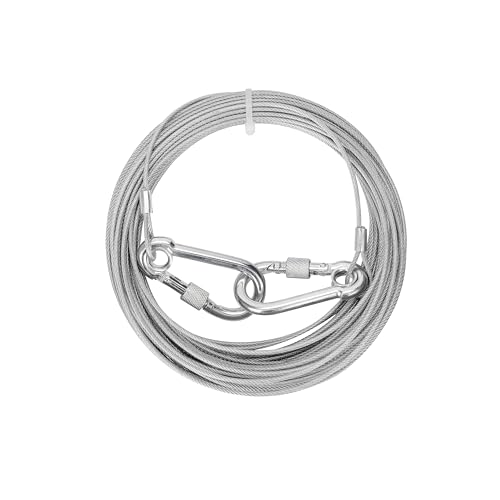 Azinoo 30ft Tie-Out Cable for Small Medium Dogs up to 50 Pounds Dog Runner Tether Chain Outside 30Ft