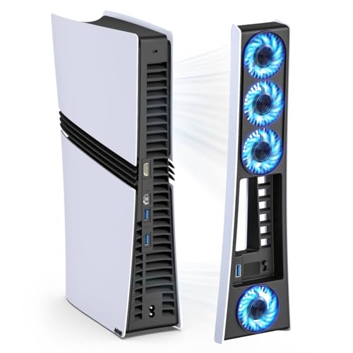 Ps5 Pro 4 Cooling Fans,Ps5 Pro Accessories Fans with USB 3.0,Efficient Quiet Cooler Fan with Adjustable Speed,Cooling Fan for PlayStation5 Pro Temperature-Controlled