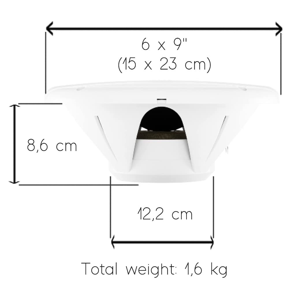 KIT SET PER BOSS AUDIO SYSTEMS MR690 ovali 2 vie 6 x 9 15 x 23 cm 175 watt rms 350 watt max 4 ohm impermeabili mare piscina barca hotel, a coppia + accessori omaggio