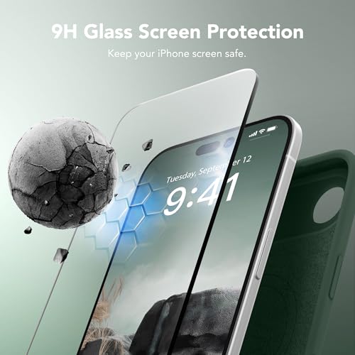 Image of Magnetic for iPhone Air Case, Compatible with MagSafe, [Full Camera Protection][Screen Protector] Silicone Shockproof Protective Phone Case for iPhone 17 Air 6.5 inch, Alpine Green