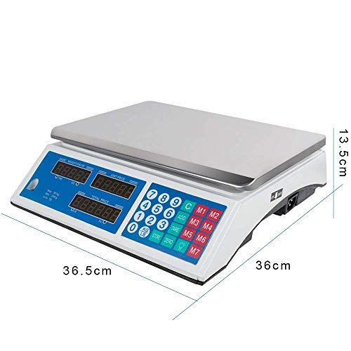 Zinnor Digital Electronic Weight Scale 30Kg/66Lb Price Computing Food Scale Meat Produce Indutrial Counting For Kitchen Stores Restaurant Market Farmer 3-5 Days For Delivery #TOP6