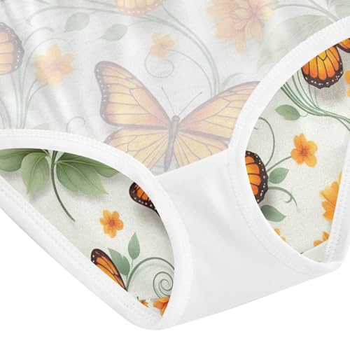 Toddler Panties, Butterflies Orange Yellow Cotton Underwear for Girls, 2T–8 Years4