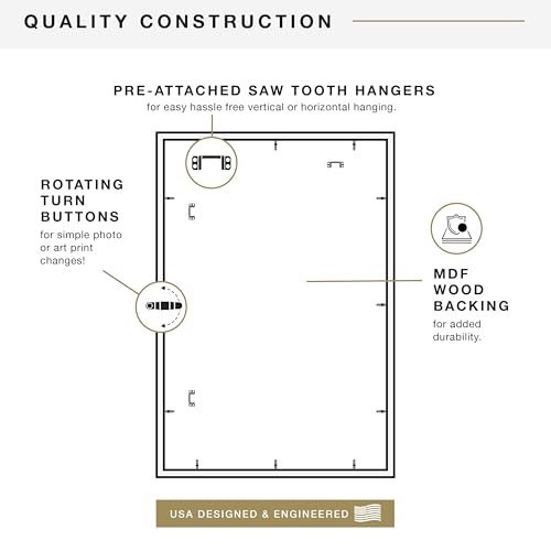 MCS Studio Gallery Movie Poster Frame 27x40 Black Woodgrain, Vertical & Horizontal Wall Hanging Large Picture Frame for Photos, Artwork & Custom Posters (2-Pack)