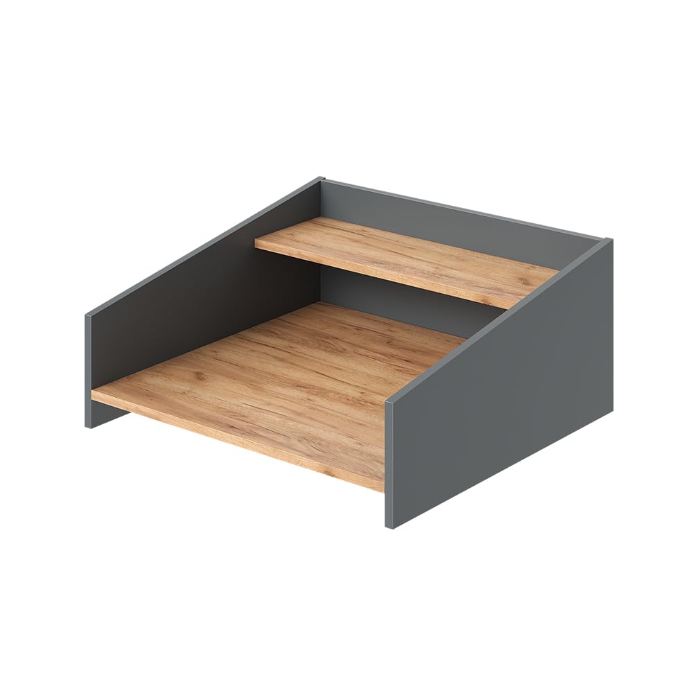 Vicco Aufsatzregal Viktor, Goldkraft Eiche/Anthrazit, 65.6 x 30 cm