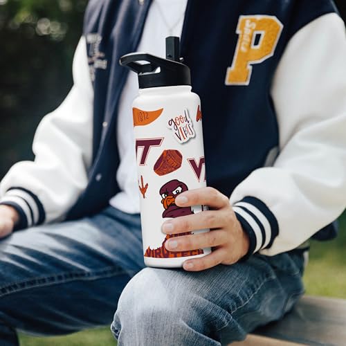 Image of Logo Brands NCAA Native 34 oz Quencher Water Bottle - | Local Icons Design | Double-Wall Insulated| Leak-Proof Lid & Built-In Straw