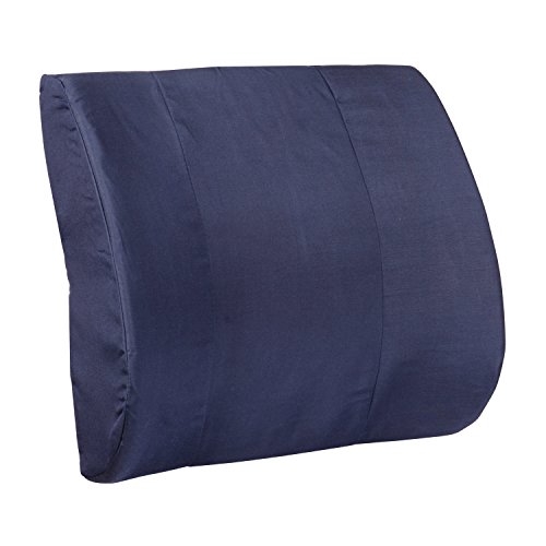 DMI Memory Foam Lumbar Pillow Back Support Cushion with Strap for Better Posture and Easing Back Pain, Navy - Thumbnail 3