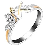 Fairy Ring for Women by Ginger Lyne Sterling Silver Two Tone Fairy Wing Rings For Women Fashion Jewelry Whimsical Statement