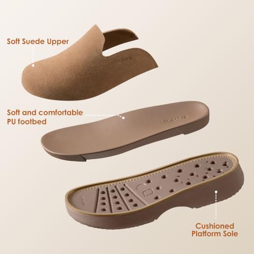 Vilanva Women's Suede Platform Clogs - image 5
